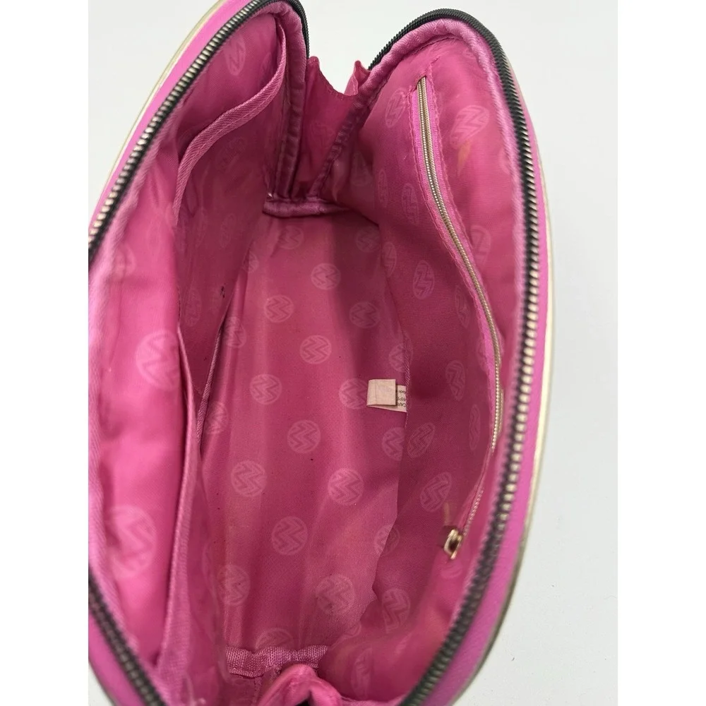 Spartina 449 Bohème Small Cosmetic Case Pouch Linen Gold Full Zip Vibrant